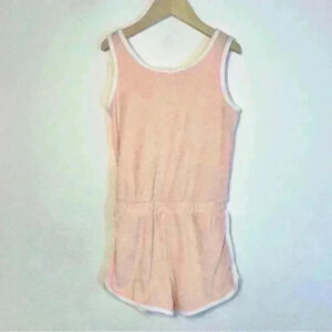 Cat & Jack Toddler Girls Sleeveless Peach Terry Romper Size Medium